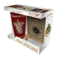 Ilustracja Zestaw Prezentowy Harry Potter - Gryffindor: Szklanka XXL + Przypinka + Notes A6
